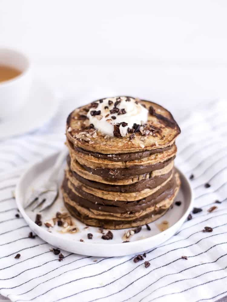 Panquecas abóbora com recheio de chocolate