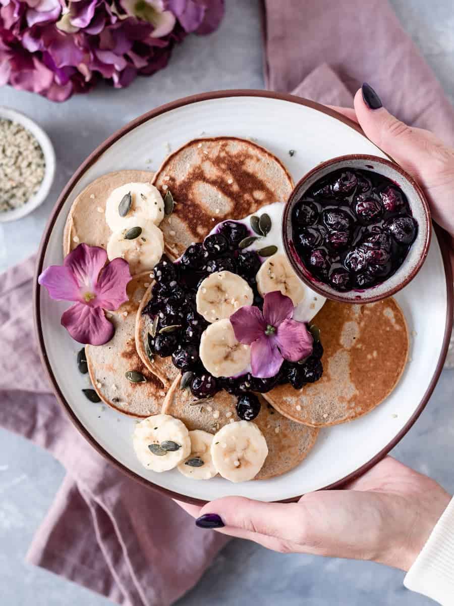 Panquecas de banana e aveia