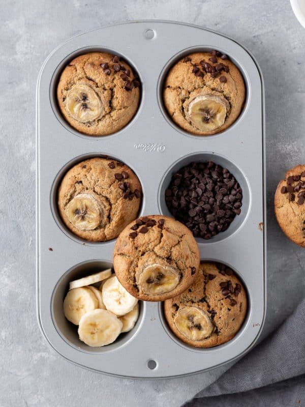Muffins de banana e aveia