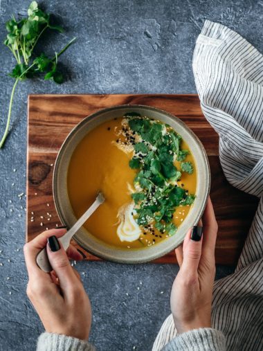 Sopa de abóbora e gengibre